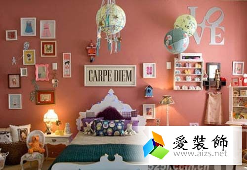 粉色系墙面装扮梦幻公主房