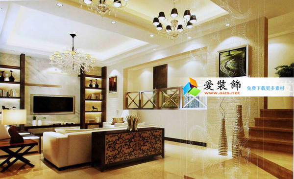 3DMAX爱装饰2013客厅装修设计模型带全部素材var灯光参数1