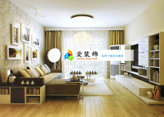 3DMAX爱装饰2013客厅装修设计模型带全部素材var灯光参数25